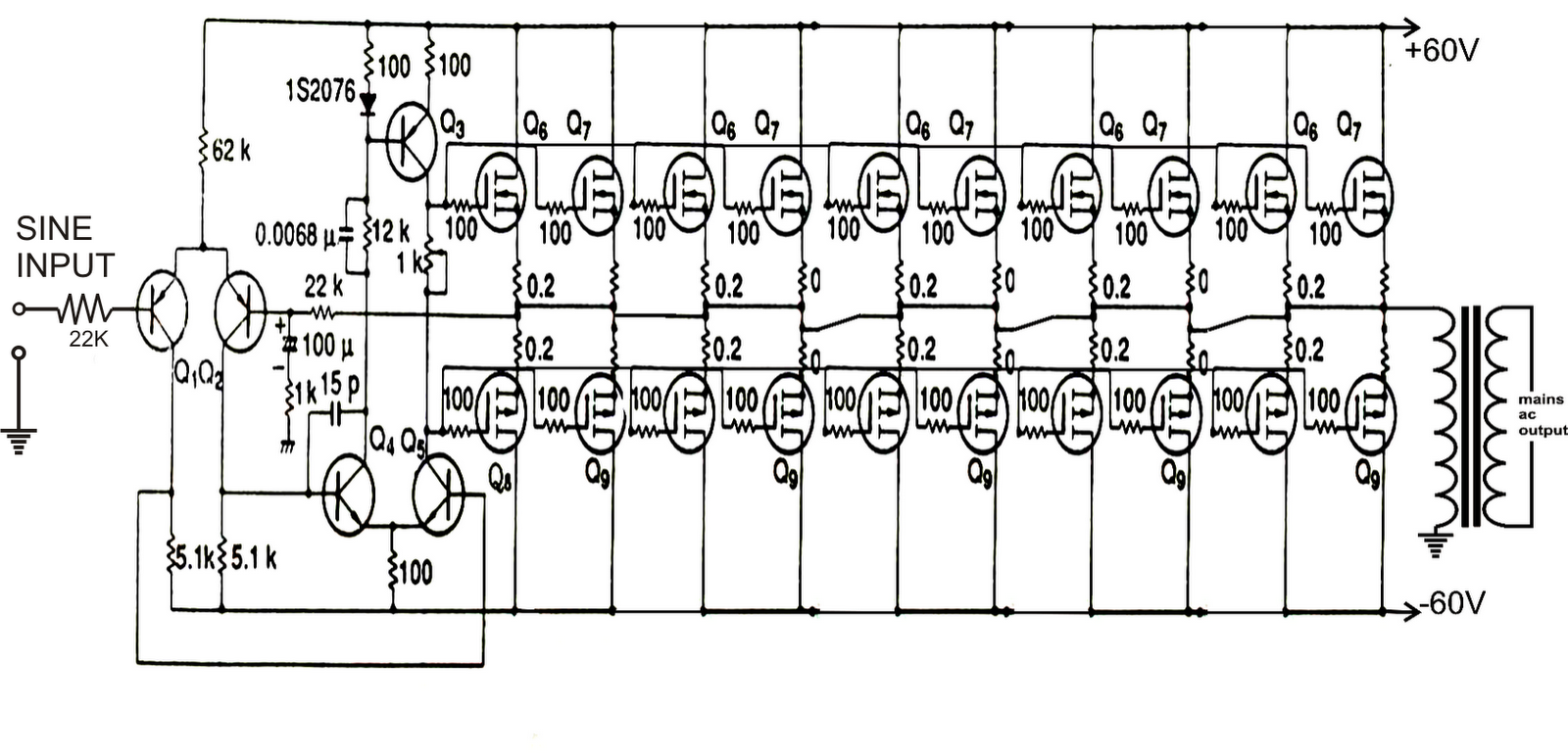 Simple Inverter Circuit Diagram Using Mosfet